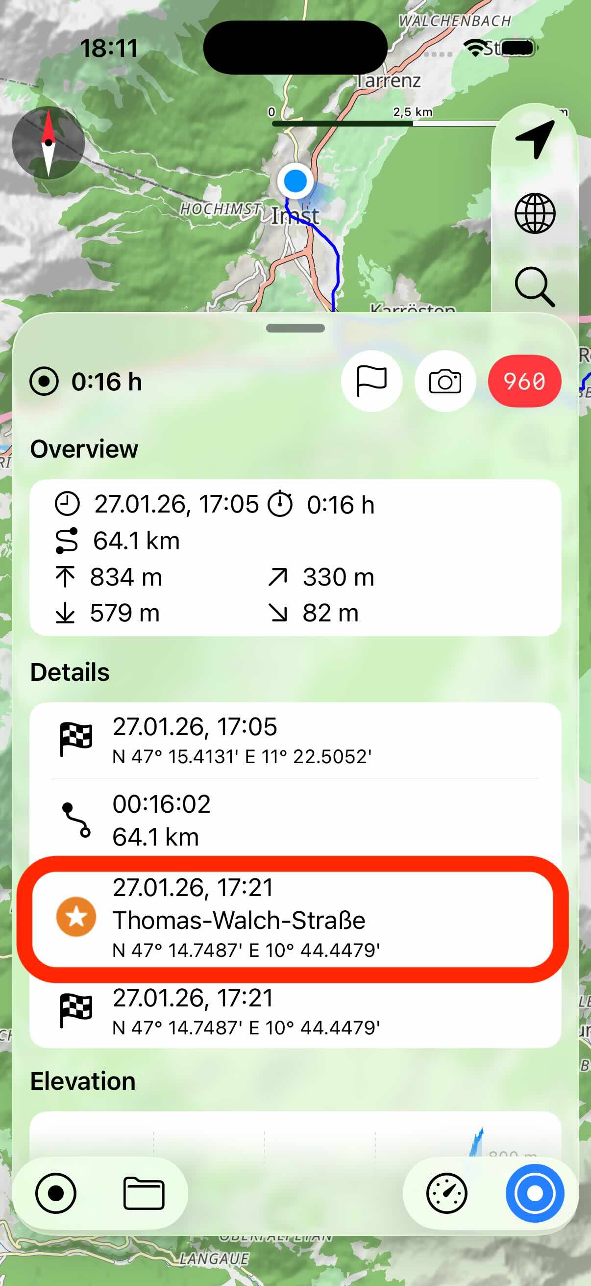Waypoint in overview