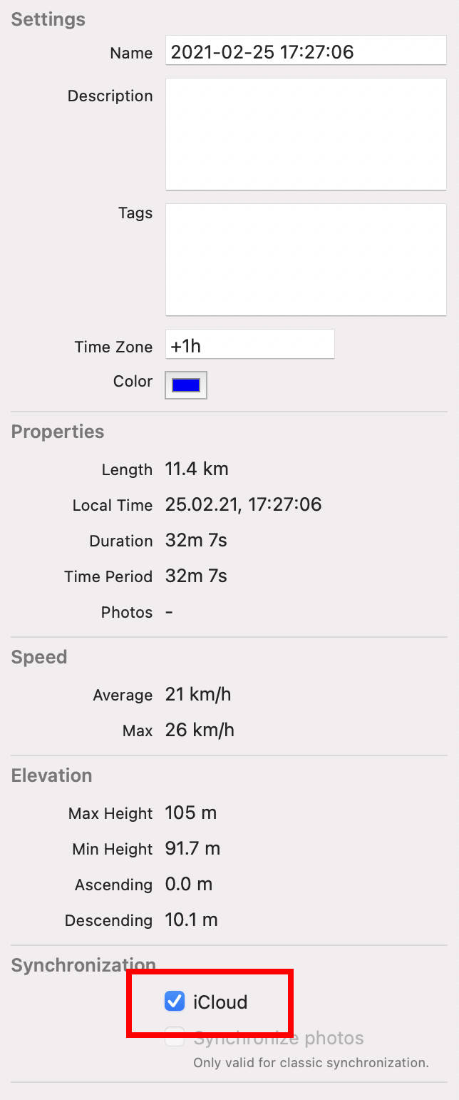 Add Track to iCloud